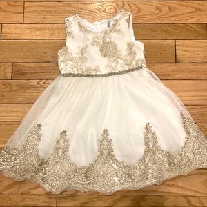 Rare Editions Ivory & Gold Occasion Dress